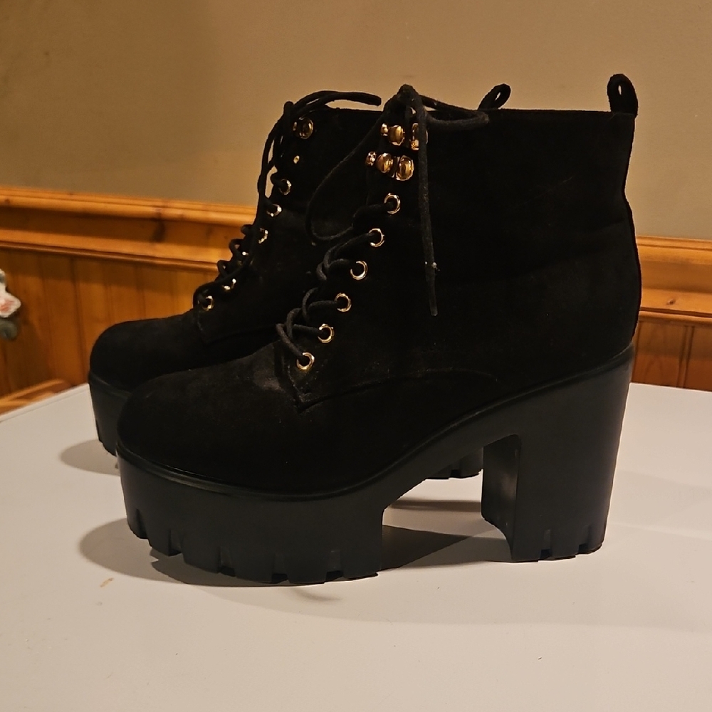 Black Platform Ankle Boots
